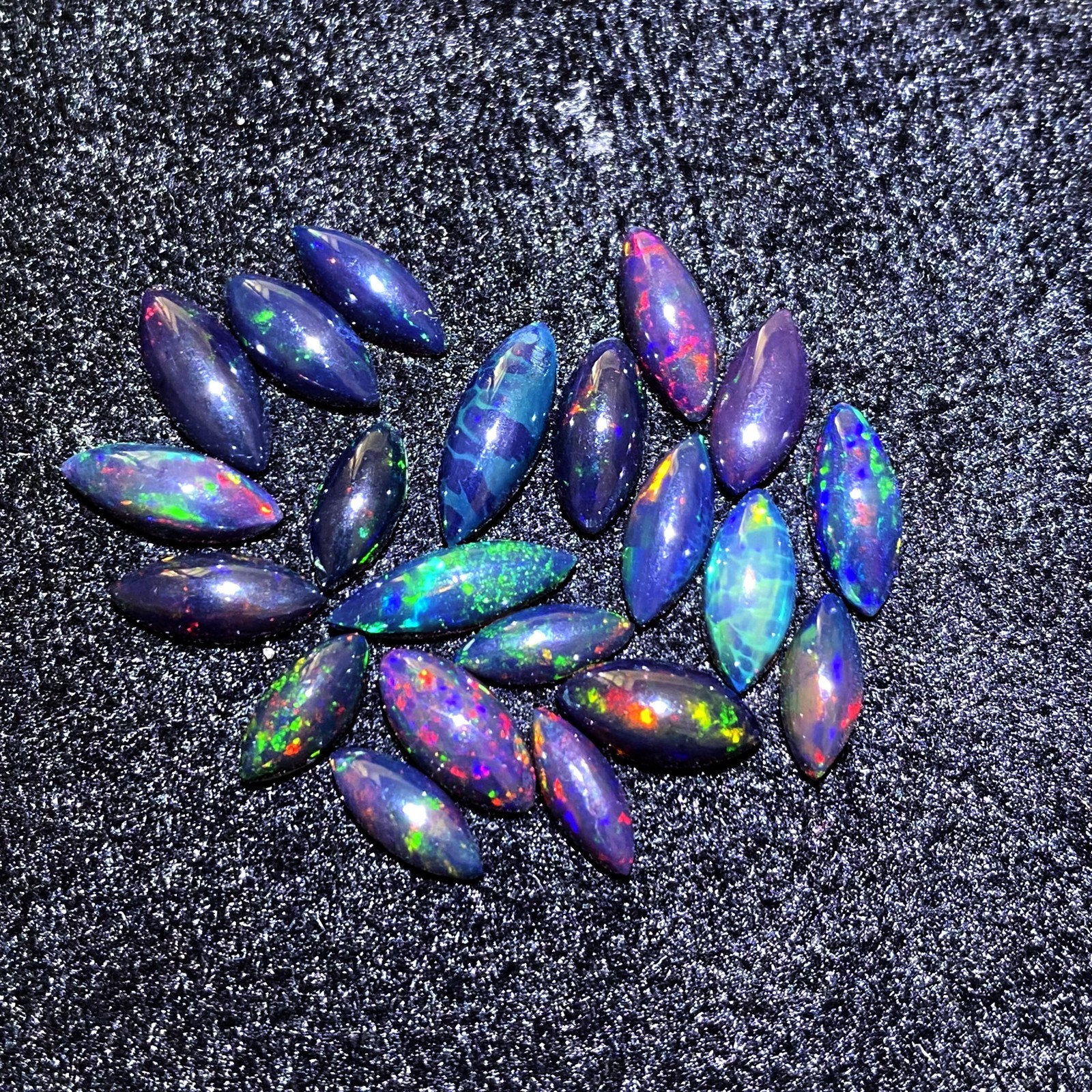 Natural Black Ethiopian Cabochon Gemstone Size 4×9 mm to 5×13 mm 11.8 Cts