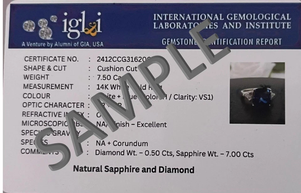 Oval 6.80 Ct Natural Blue Sapphire & Diamonds Wedding Ring Solid 14K White Gold