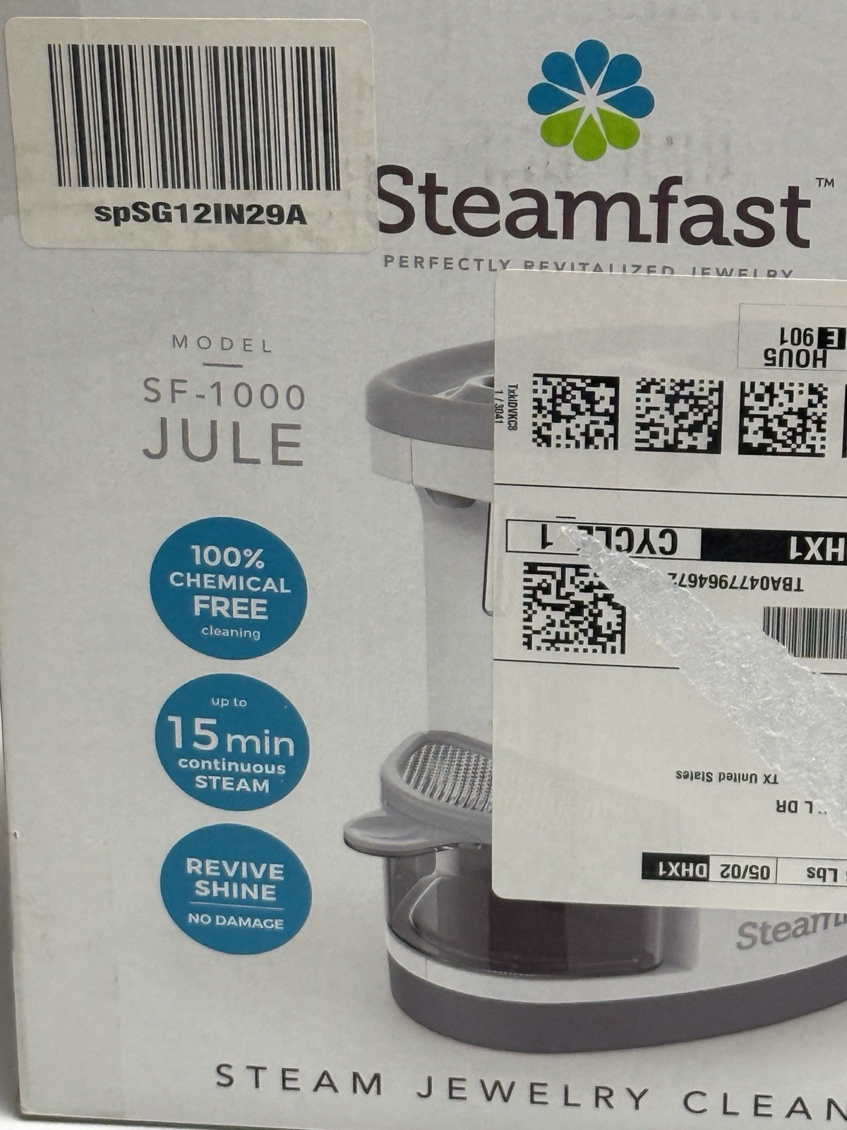 Steamfast SF-1000 JULE Steam Jewelry Cleaner White Chemical Free New Sealed Box