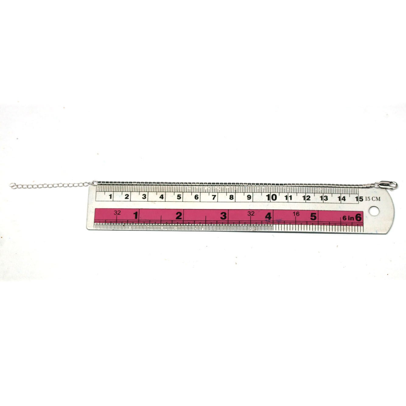 Pink Sapphire Bracelet 9.0 In. 925 Sterling Silver White Gold Plated Handmade