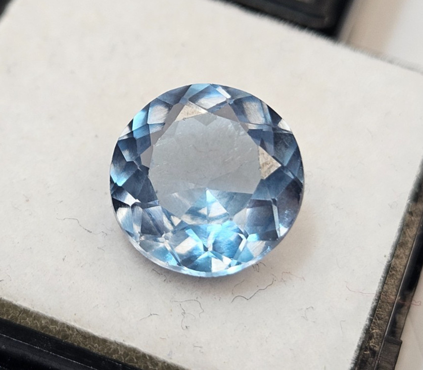 Blue Round Cut Aquamarine 5 Ct Loose Gemstone For Ring Making