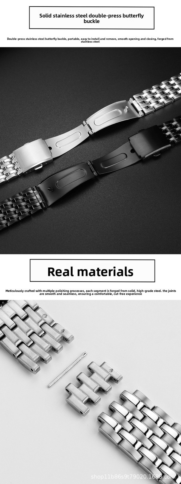 Rossini Medal Series Stainless Steel Watch Strap 21mm Mens Solid Metal Bracelet
