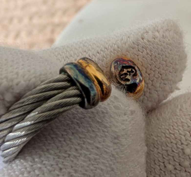 Vintage Charriol Stainless Steel Cable Heart Ring Sz US 6-7