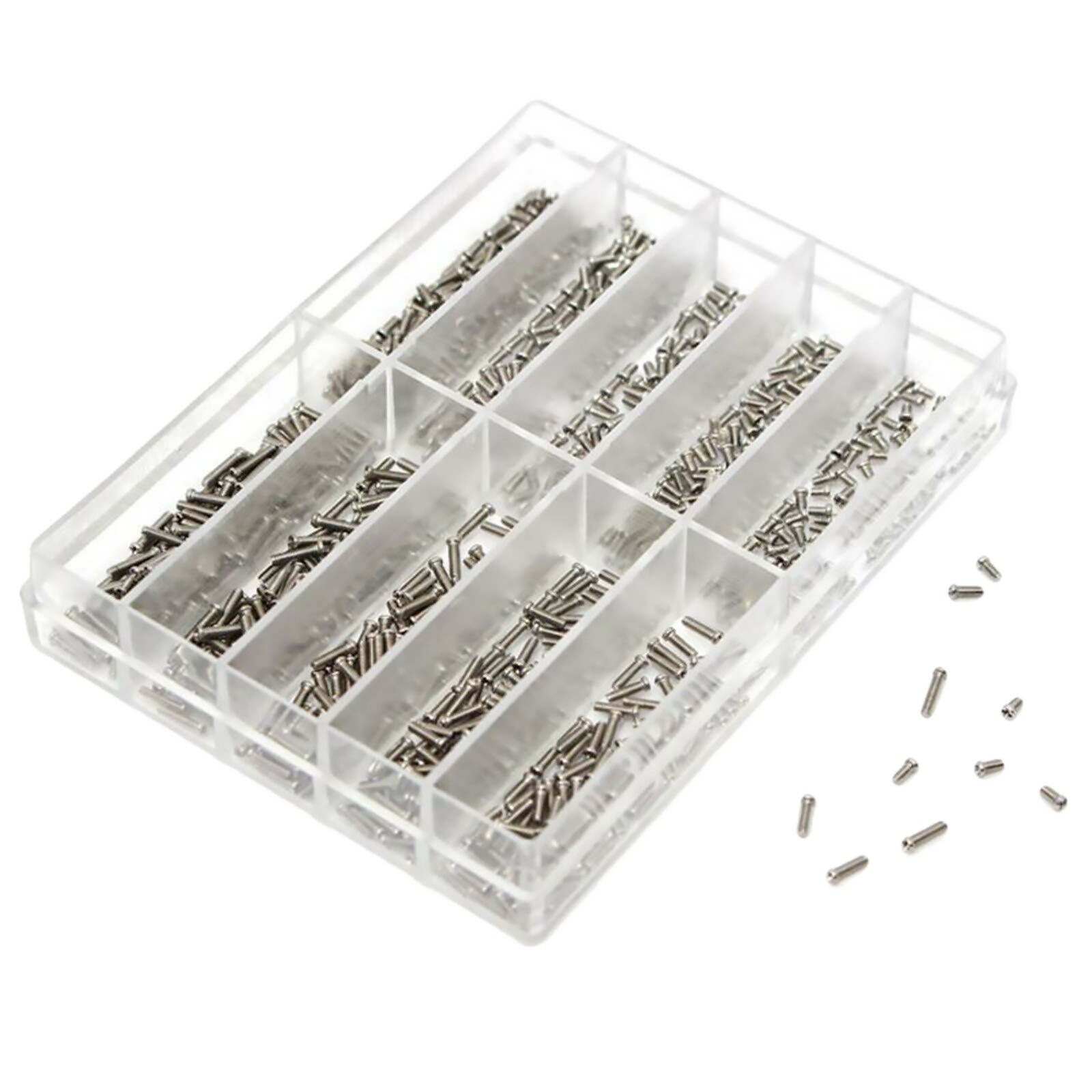 0.16-0.6cm 500-600Pcs Stainless Steel Cross Watch Back Cover Screw Assorted Part