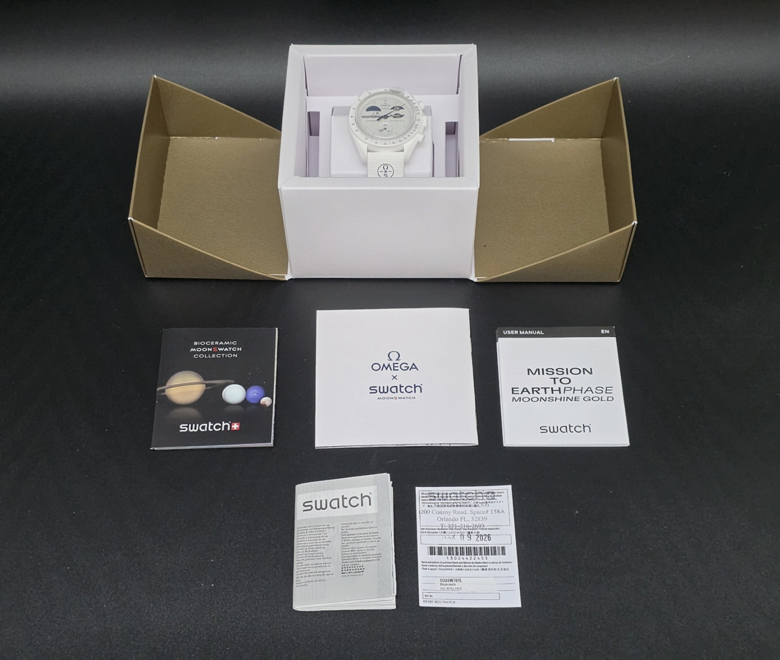 GENUINE OMEGA SWATCH MISSION TO EARTHPHASE MOONSHINE GOLD COLLECTION