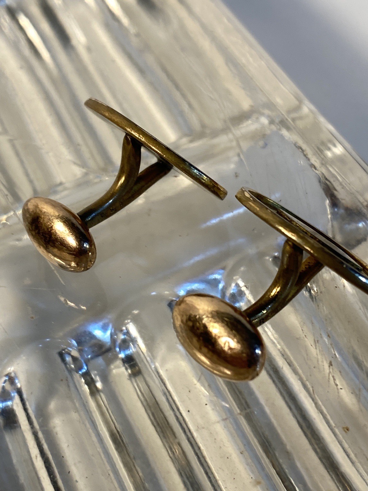 Antique B & F Gold Filled Mens Fixed Cufflinks Monogram G. A. M.