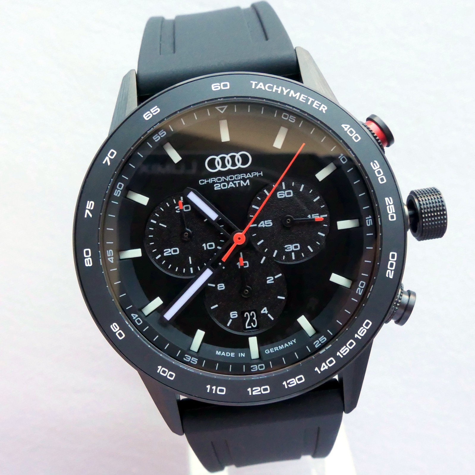 Audi Sport Driver Diver Racing Car Accessory Chronograph Made in Germany Watch
