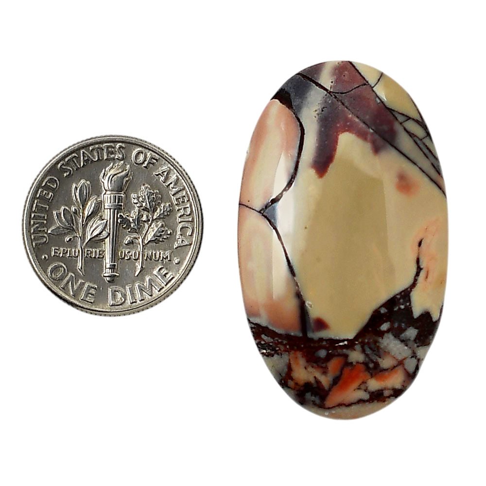 Natural Porcelain Jasper 21×35.4×5.8 mm Oval Shape Polished Gemstone LS91-05737