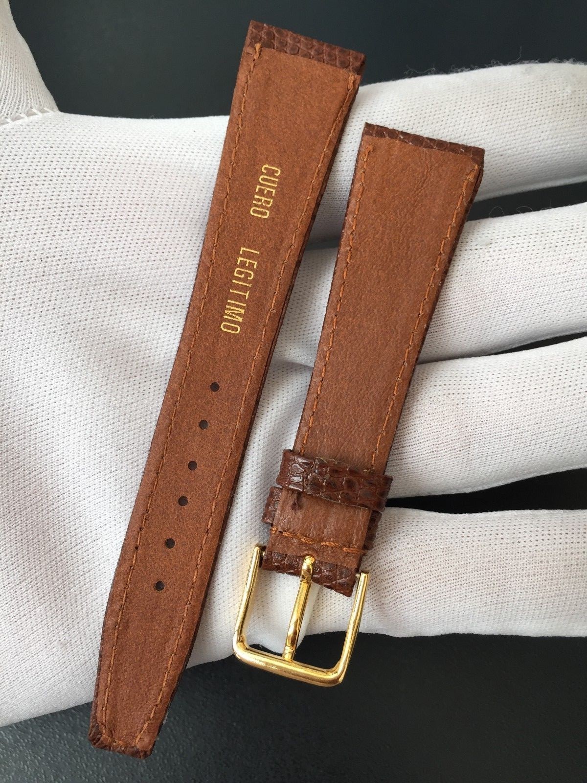 BROWN LIZARD GRAIN WATCH STRAP 20MM “NEW OLD STOCK 1960-1970”