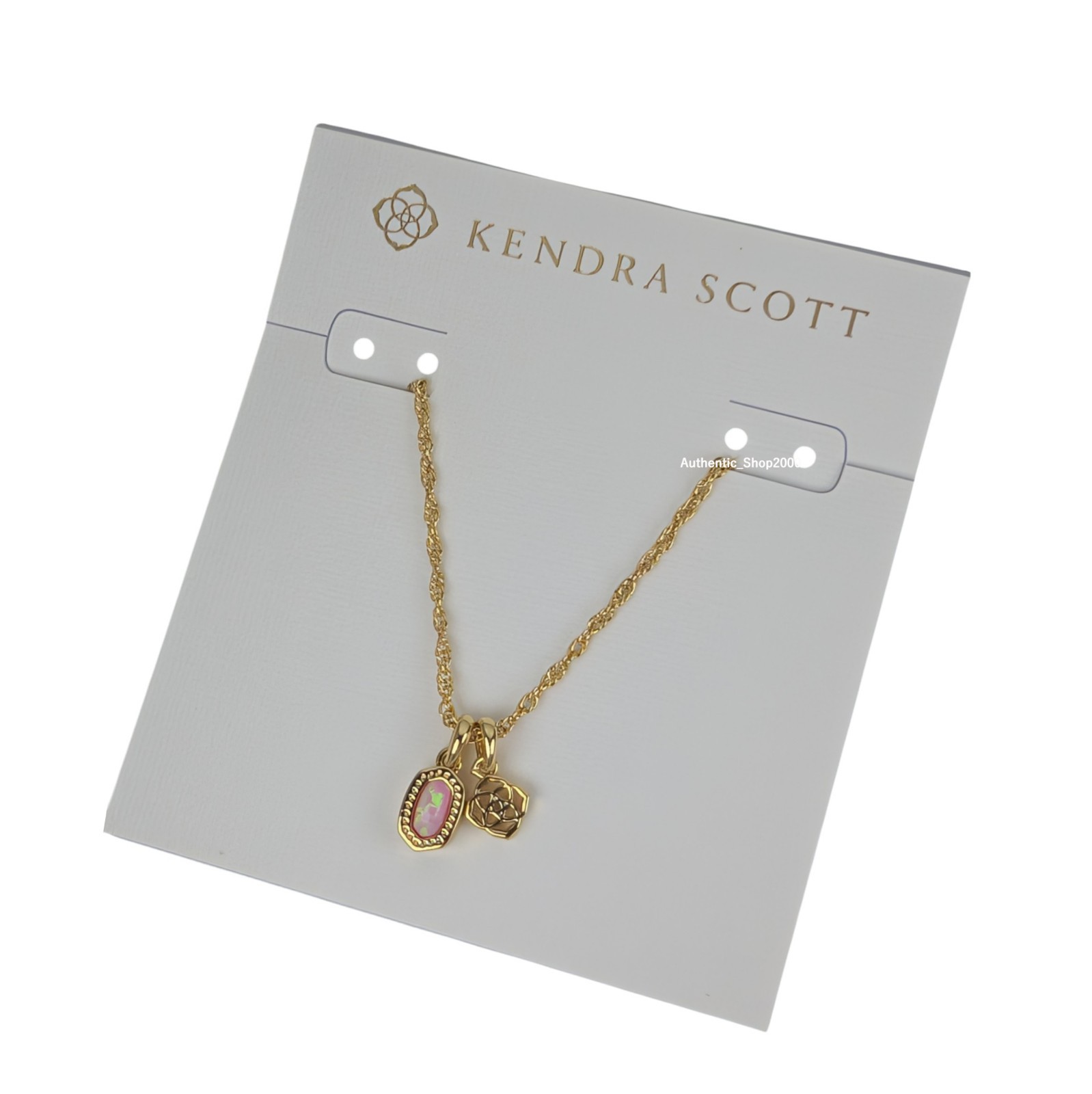 NEW 100% Authentic KENDRA SCOTT Pink Lab GR Opal Mini Elisa Dira Gold Necklace