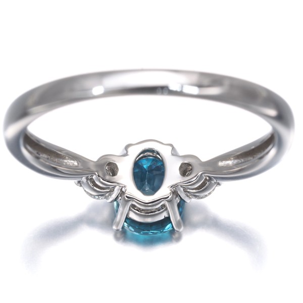 BlueZircon 1.37ct Diamond 0.12ct Ring 950 Platinum