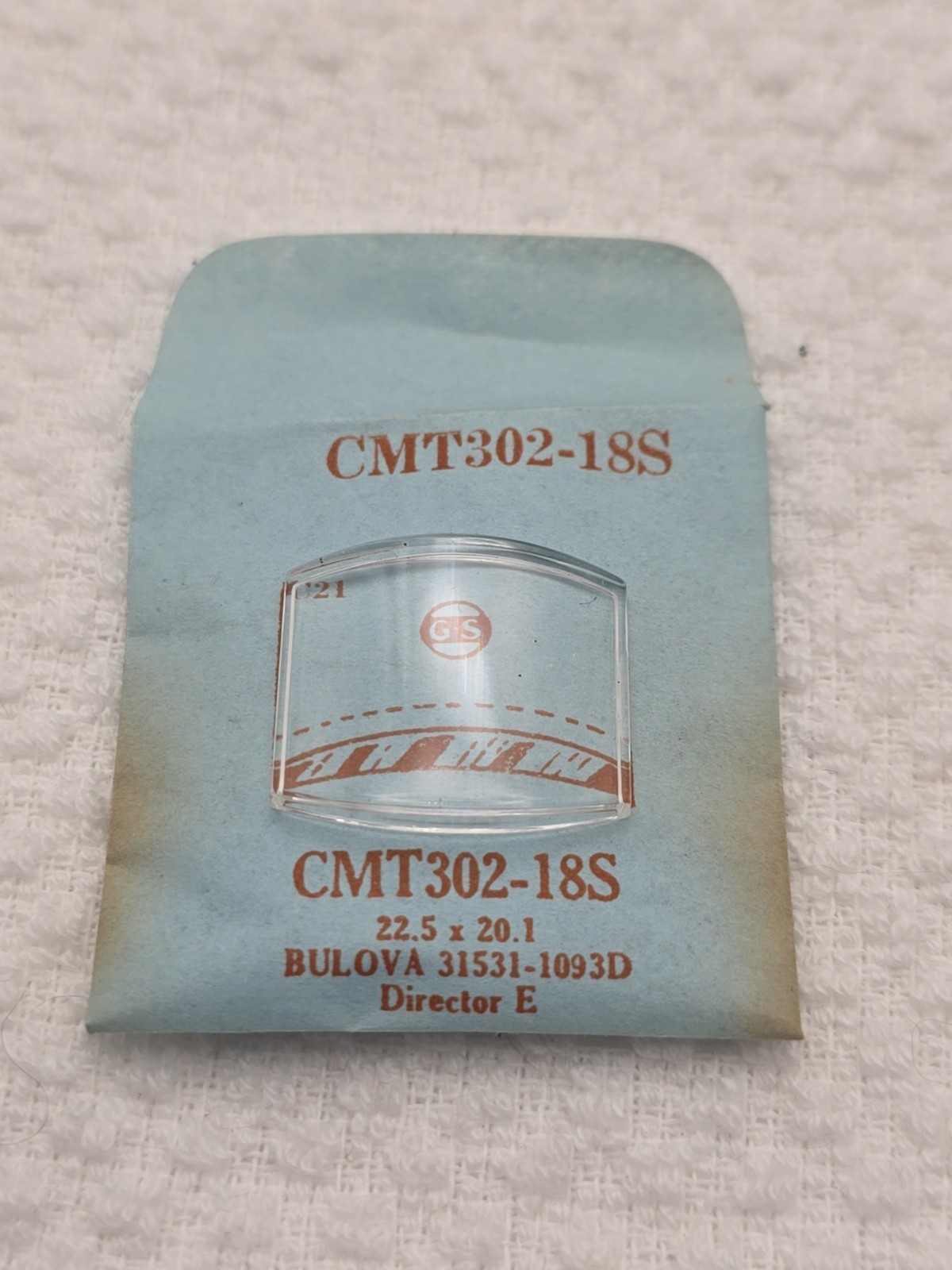 G-S Watch Crystal CMT302-18S Bulova 31531-1093D Director E 22.5X20.1