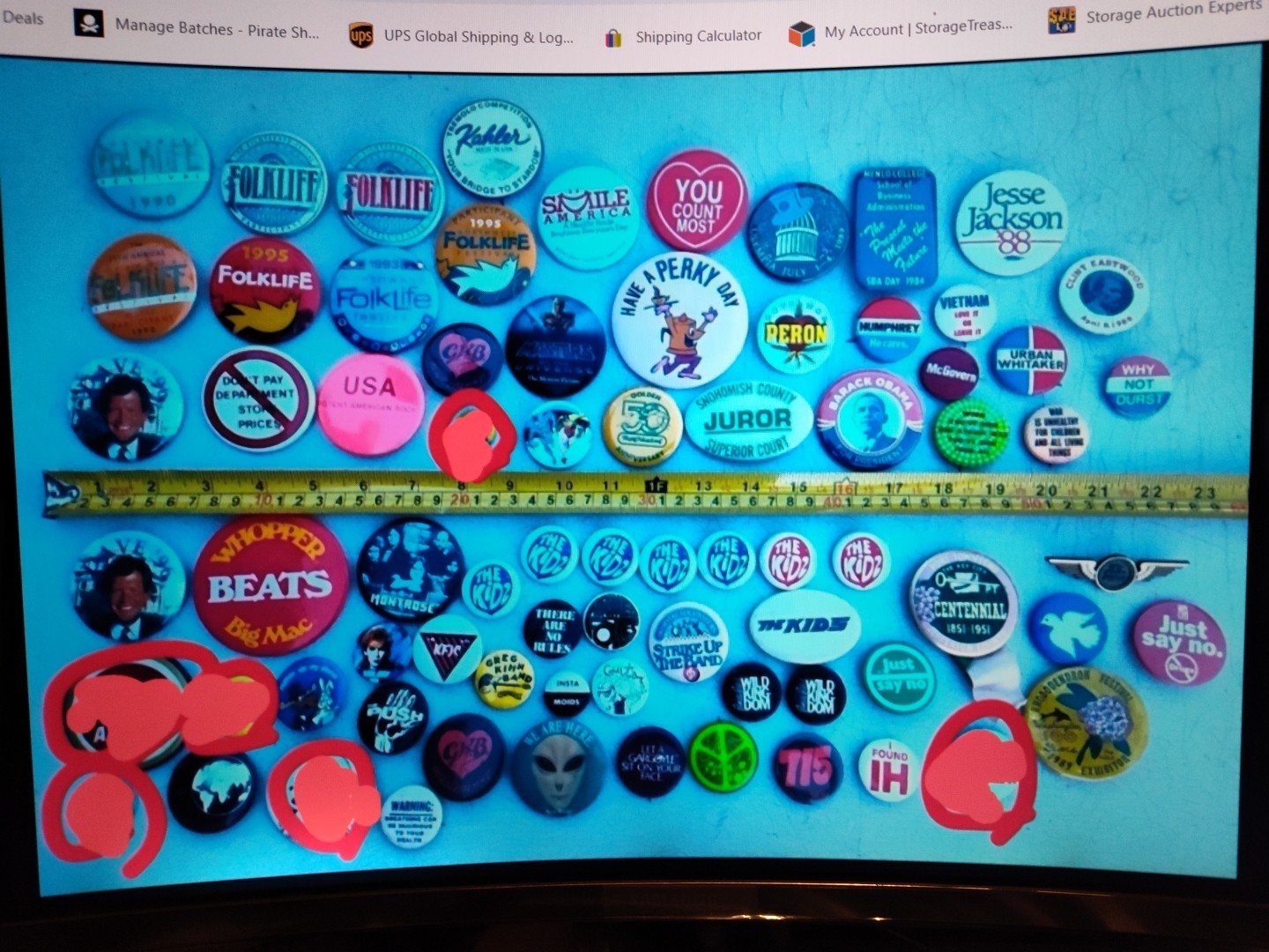 Vintage 70s 80s 90s 40+ Pinback Pins Mystery Bag Lot Assorted Buttons