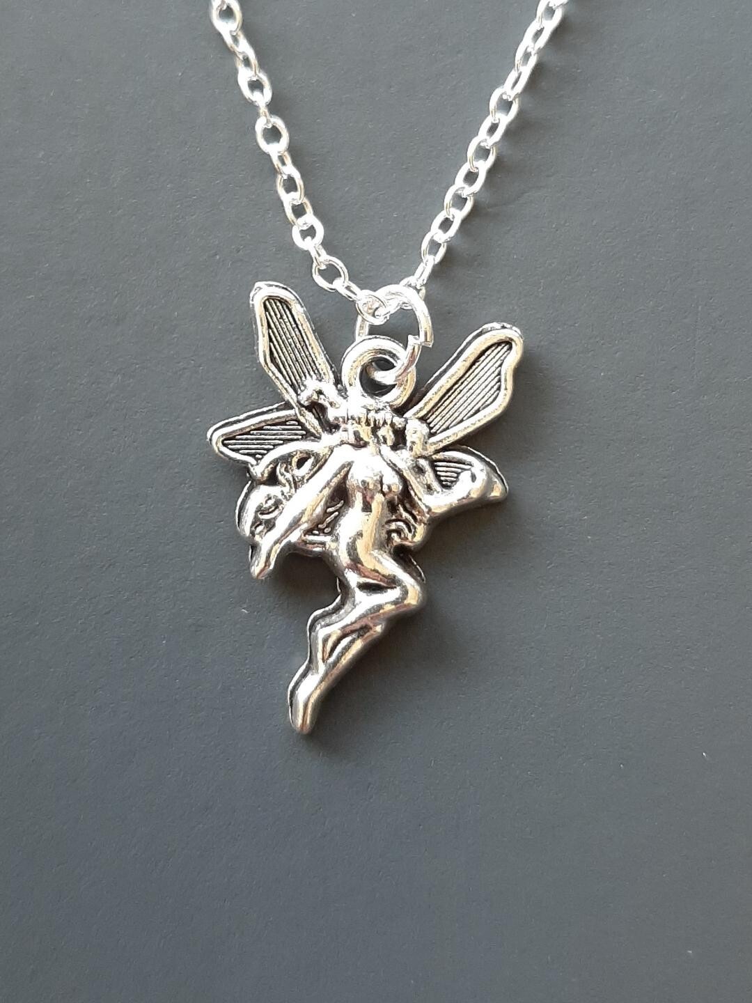 18″ Sterling Silver Plated Necklace Guardian Angel Goddess Fairy Charm F2