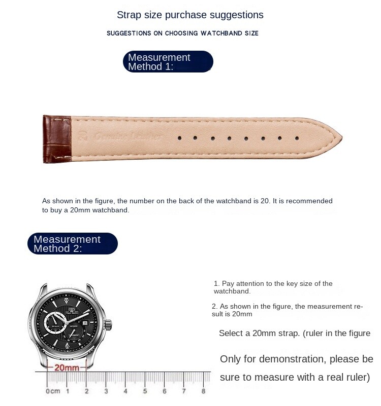 Premium Alligator Grain Genuine Leather Butterfly Clasp Watch Strap Band 12-24mm