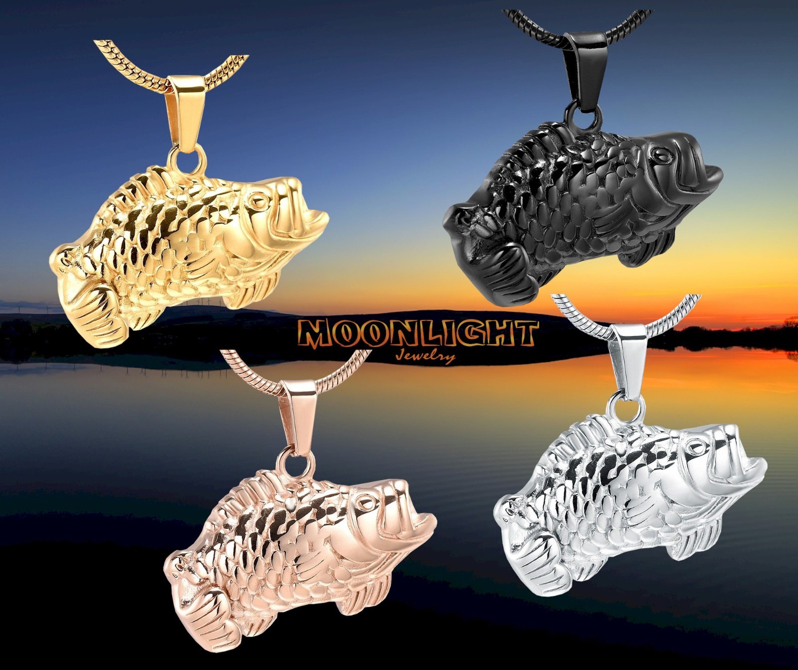 New Bass Fish Cremation Fishing Urn Keepsake Ashes Memorial Necklace