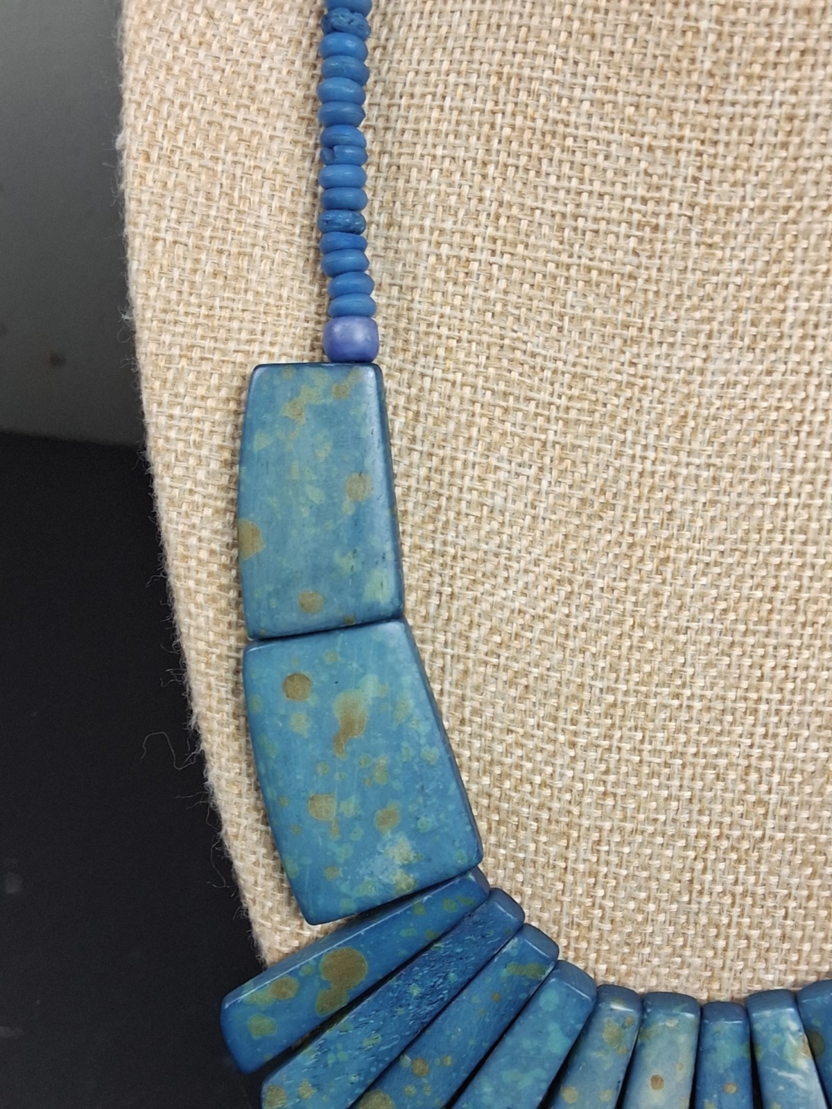 Vintage Lapis Lazuli Bib Necklace BOHO Ethnic Chunky Statement Gypsy Western