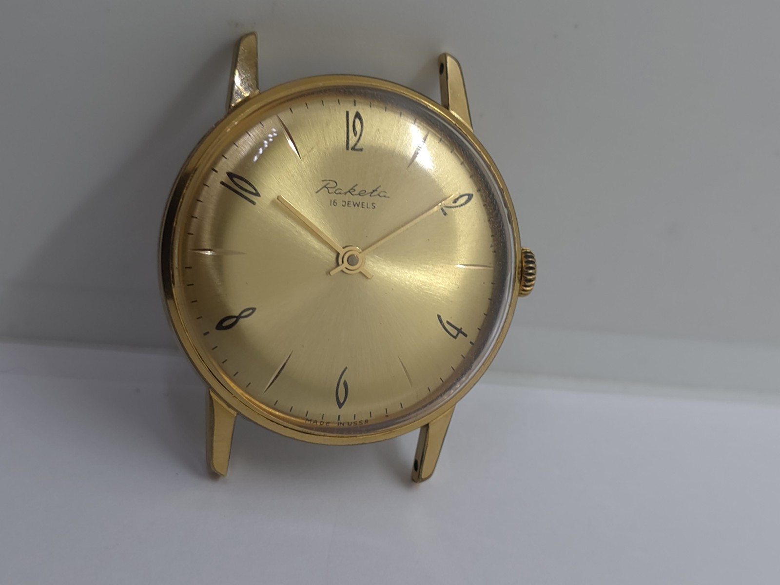Vintage Raketa USSR Cal. 2601 Working Very Well Gold Plated AU10- Watch Good Loo