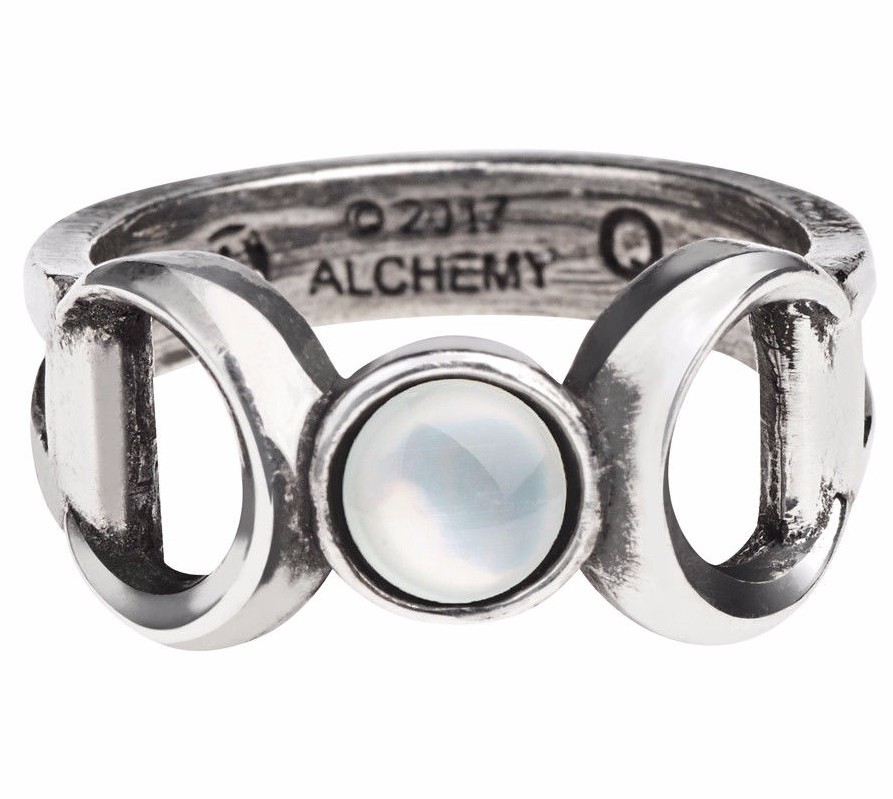 Triple Goddess Occult Ring Wiccan Maiden Mother Crone Magick Alchemy Gothic R219