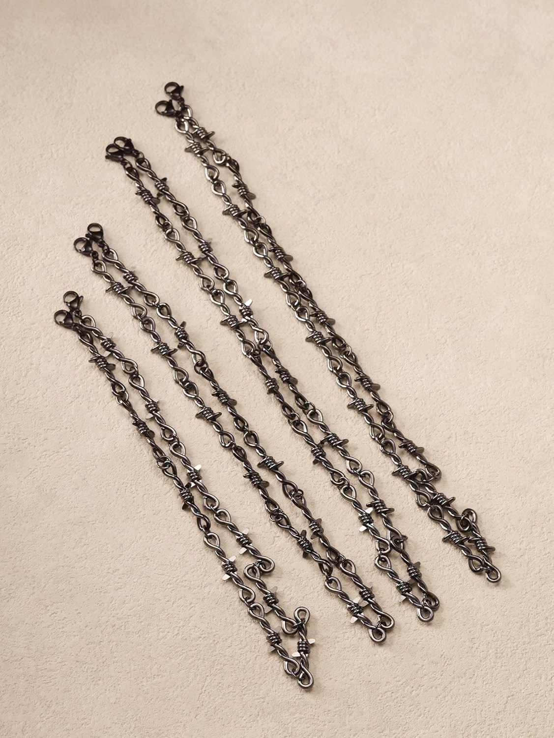 Black Barbed Wire Chain Necklace 22 In, Gothic Emo Punk Grunge Necklace, Goth Je