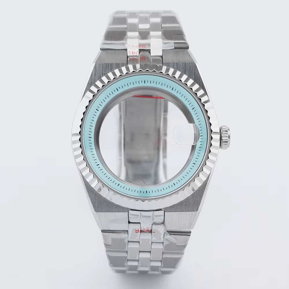 40Mm Silver Watch Case Sterile Sapphire Glass Fit NH34 NH35 NH36 NH38 NH72 ETA 2