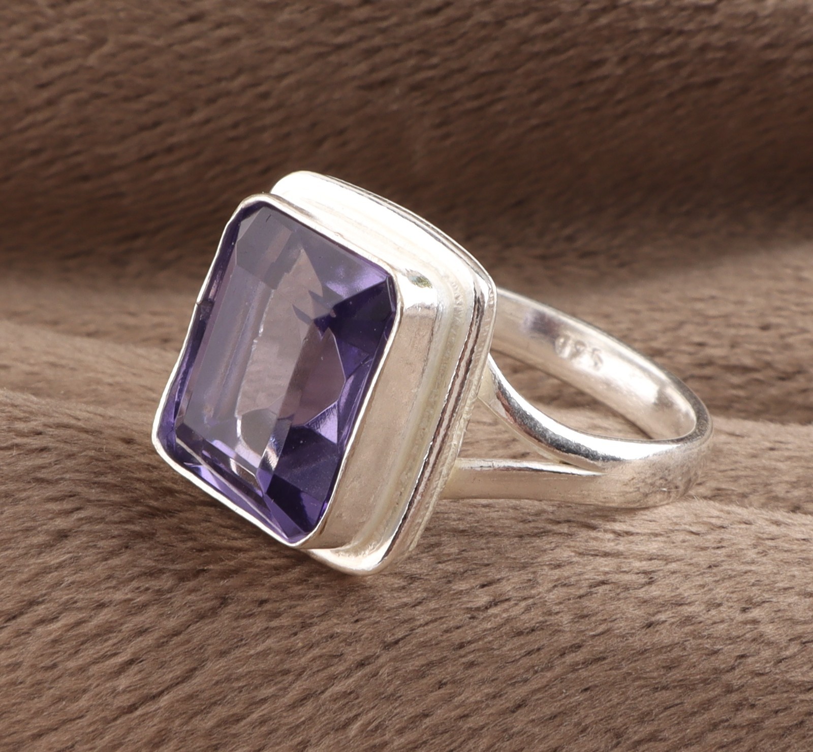 Iolite Quartz Gemstone 925 Sterling Silver Handmade Jewelry Ring All Size