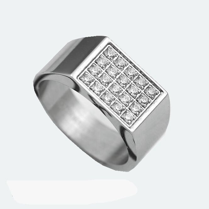 Men’s Stainless-Steel CZ Icy Bling,Ring 8 9,10,11,12 13*High Polish Box