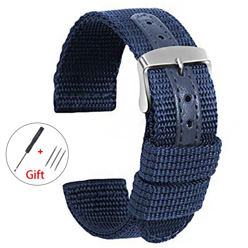18mm 20mm 22mm 24mm Military Canvas Nylon Wrist Watch Band Strap Bracelet Sport