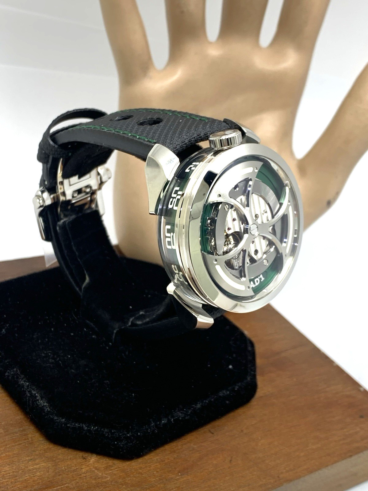 MB&F M.A.D Edition Men’s Watch Swiss Automatic Green Skeleton Dial Rubber Strap