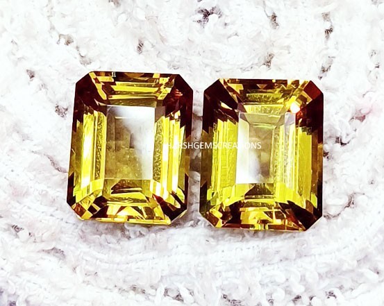 20+ Ct Zultanite Color Change Emerald Cut Pair Certified Loose Gemstone HZ04