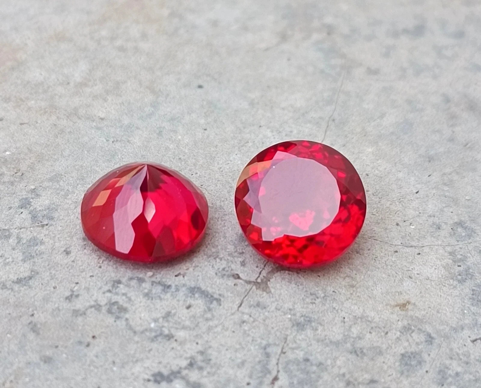 30 Ct Natural Mozambique Ruby Round Cut Matching Pair Certified Gems