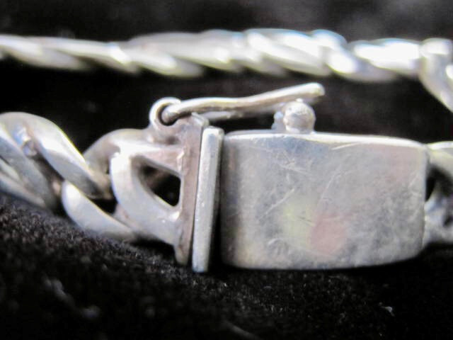VTG STERLING SILVER CHAIN 8.25 in MELESIO RODRIGUEZ TR-114 56 gms TAXCO MEXICO