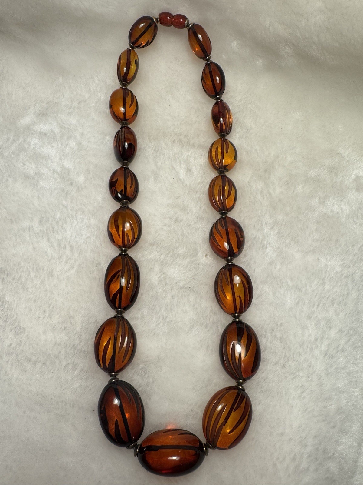 Natural Baltic Amber Bead Necklace – Large Polished Cognac Beads 56.37g 51cm