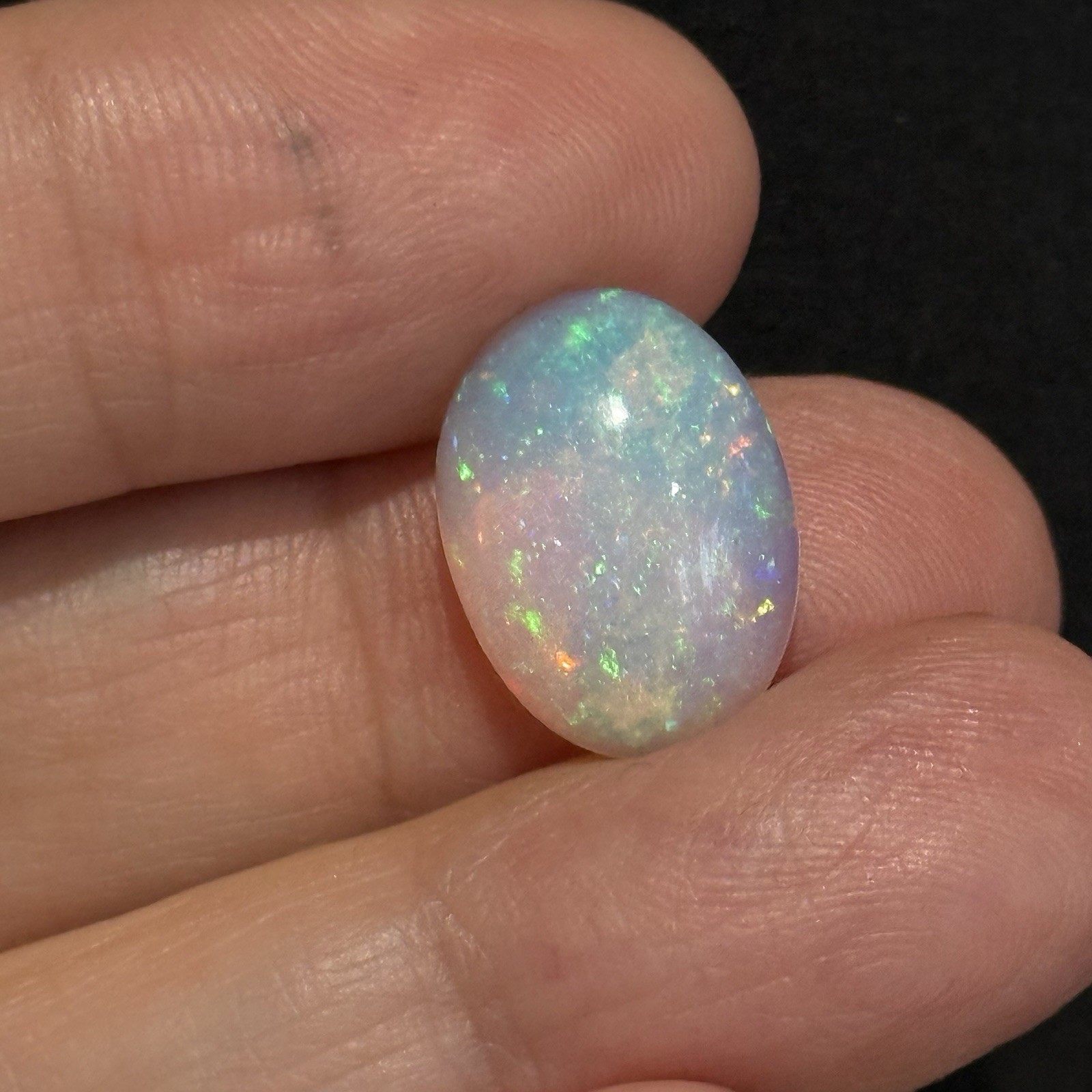 4.25ct 16×11.7x5mm Stardust Galaxy Pin Fire Ethiopian Welo Opal Oval Cabochon