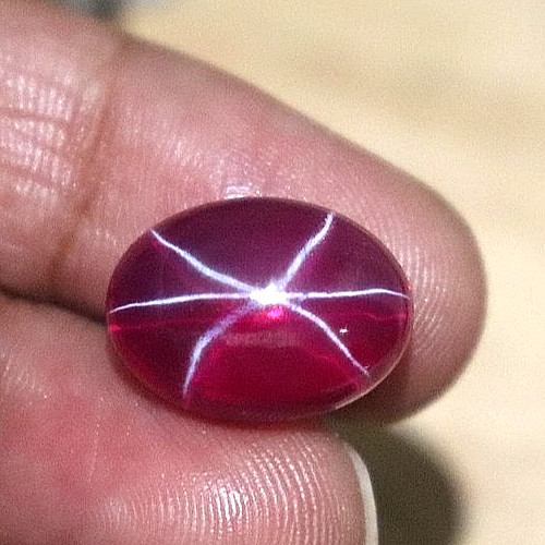 9.55 Ct Natural Red Star Ruby Cabochon Cut CERTIFIED Loose Gemstone 6 Rays