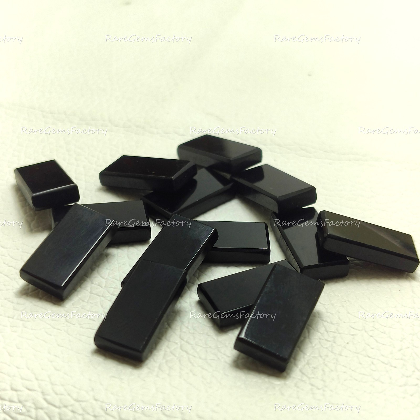 Natural Black Onyx Rectangle Flat Cabochon Smooth Gemstone 6x8mm-18x25mm