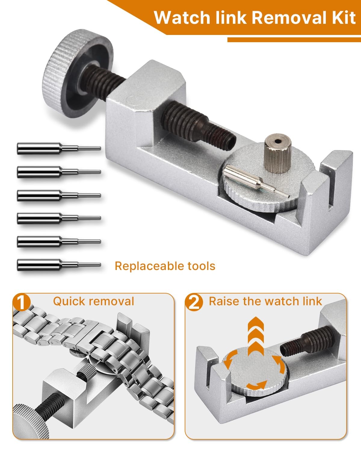 EasyTime Watch Link Removal Kit 108 Spring Bars 20 Link Pins Strap Adjustment