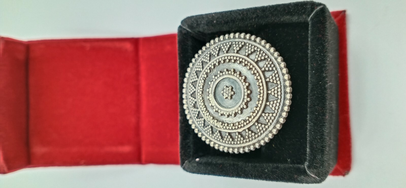 Mid-Centruy Indian Style Circle Shape Women’s Ring In Pure 935 Argentium Silver