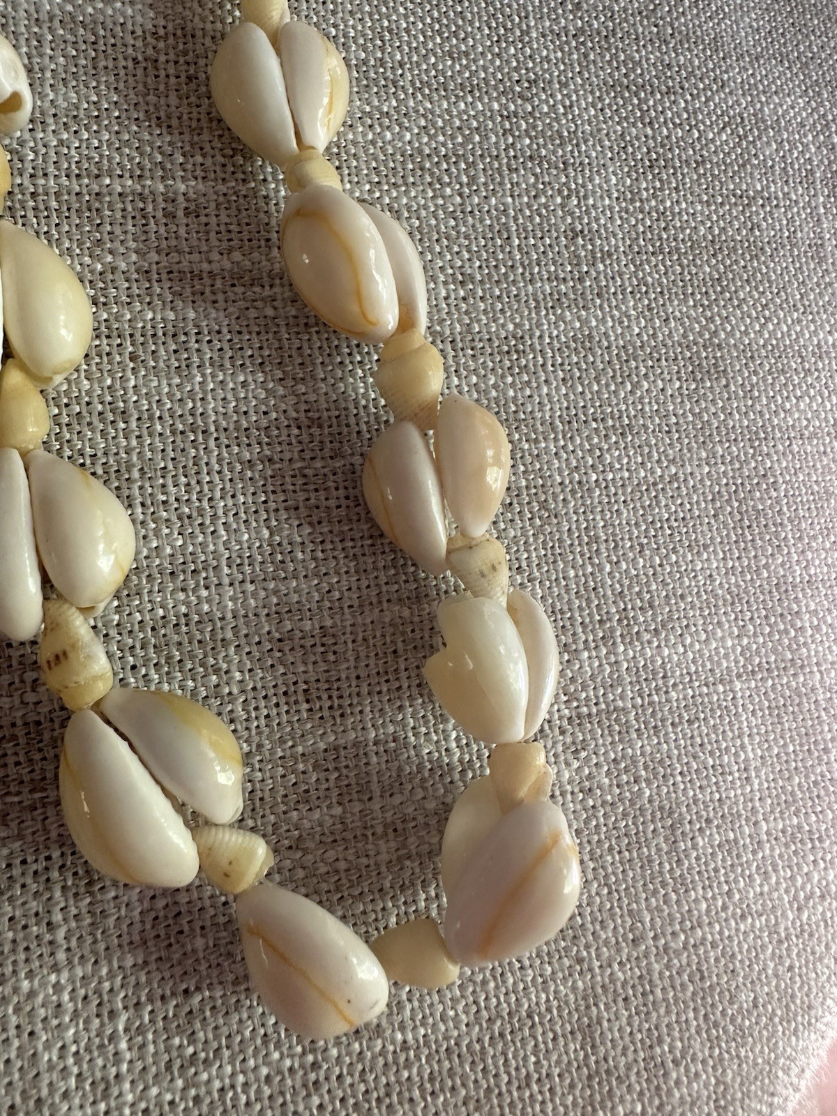 Vintage Lot Of 2 Necklaces Cowrie Conch Shell Hawaiian Tropical Chunky Long Lei