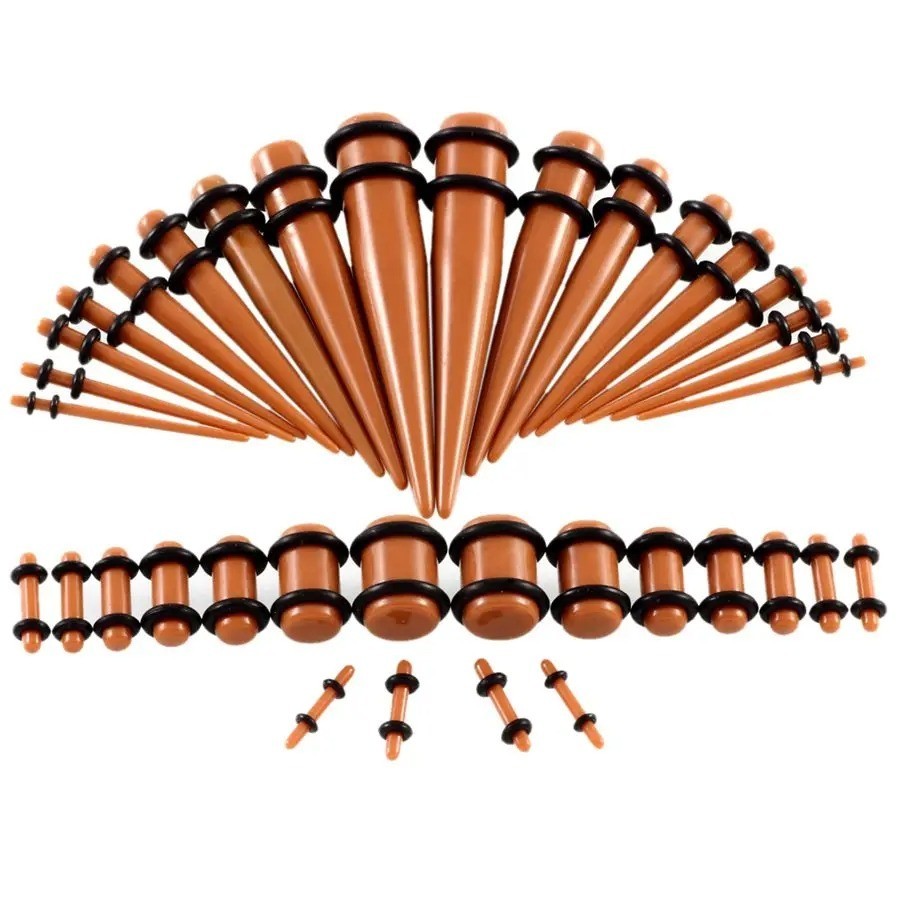 36 pcs Ear Stretching Kit 14G-00G Taper Ear Gauges Plugs Tunnels Expander Set