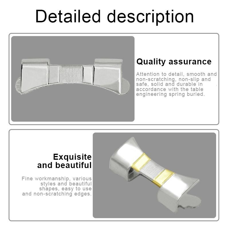 New Curved End Watch Strap Connector 14 16 18 20 22 24mm Stainless Steel Adapter