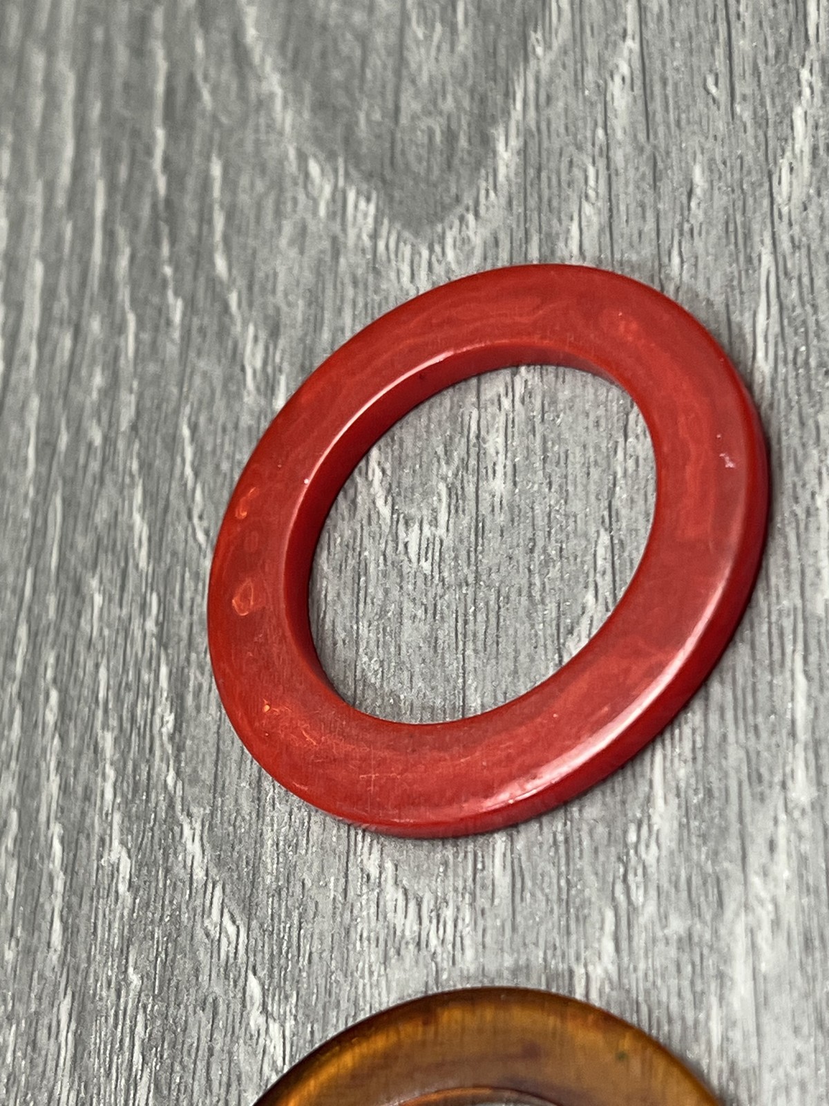 2 Pcs Plastic Resin Rings Red Tortoise Shell Scarf Rings Sewing Craft Closure