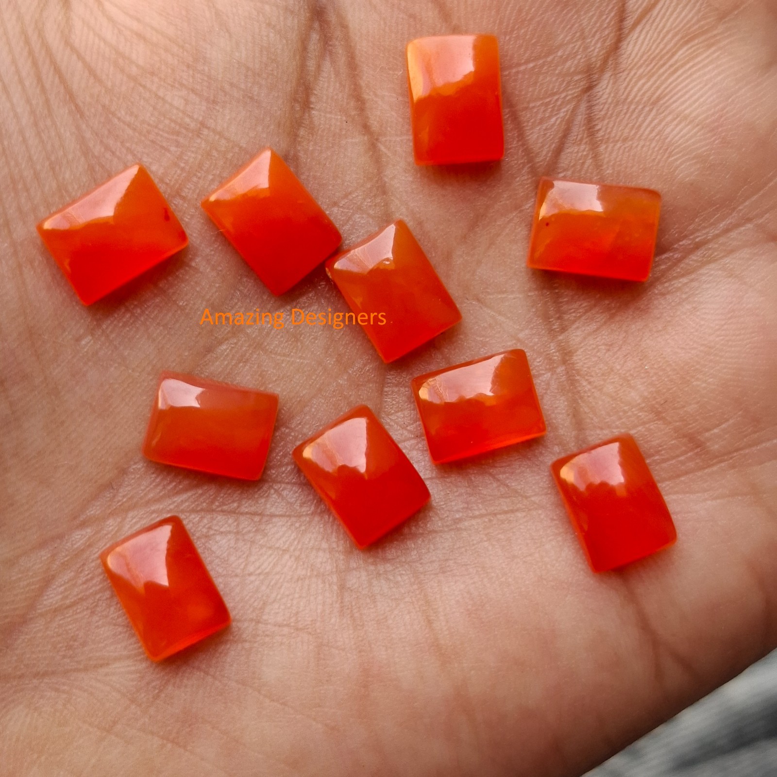 Natural Carnelian Rectangle Cabochon 6x8mm to 12x16mm Loose Gemstone