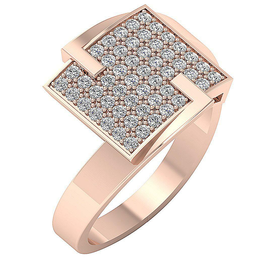 Right Hand Anniversary Ring 0.50 Ct SI1 G Genuine Diamond White yellow Rose Gold