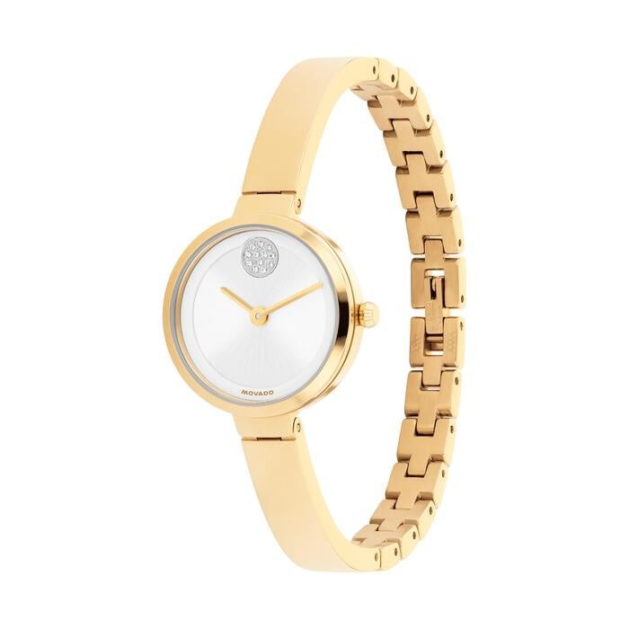MOVADO BOLD 3601375 SILVER DIAL GOLD STAINLESS STEEL BRACELE 24MM WOMENS WATCH