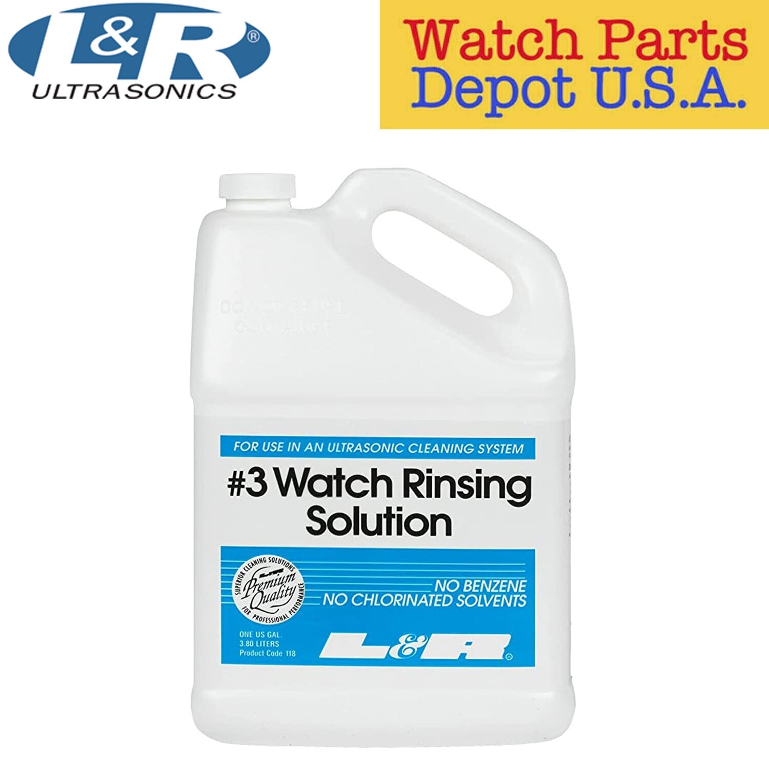L&R #111 Watch Cleaning and L&R #3 Watch Rinsing Solution -1Gal Ea (2 Gal Total)