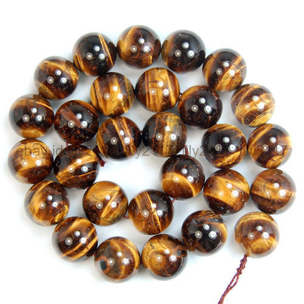 Natural Yellow Tiger’s Eye Gemstones Loose Beads 15″ 4mm 6mm 8mm 10mm 12mm 14mm