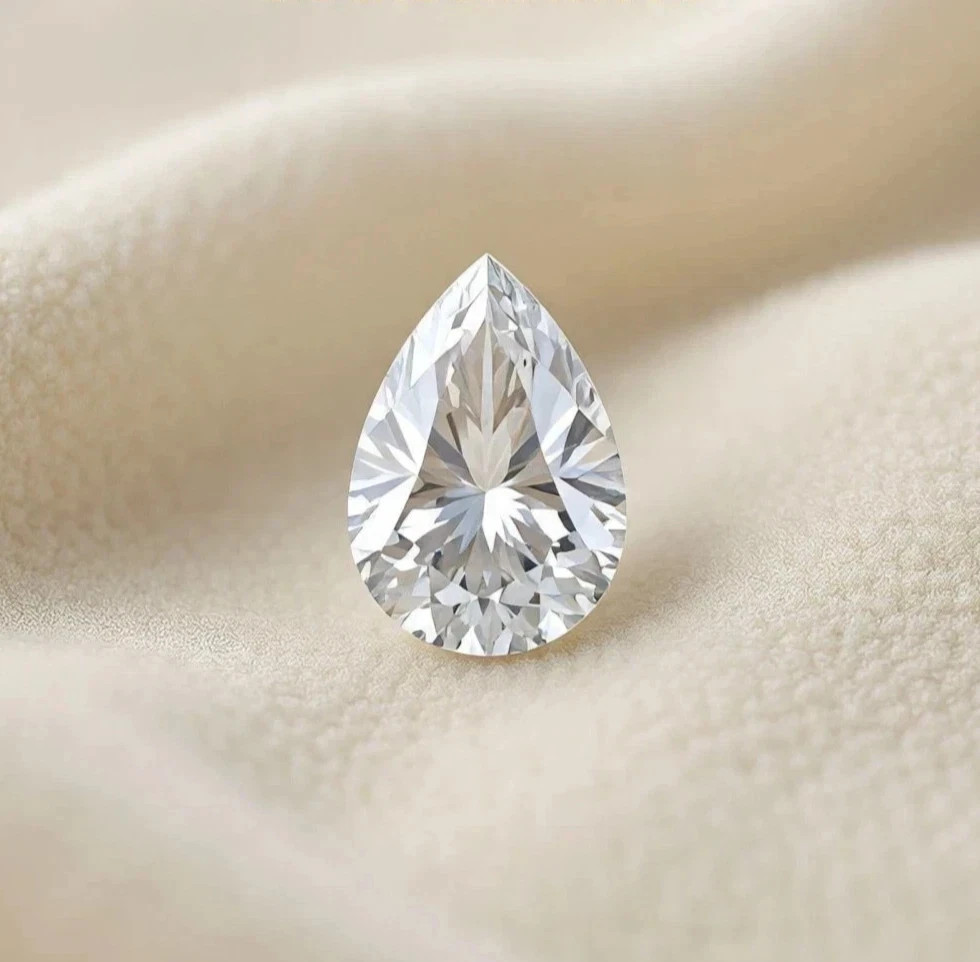 2.50 CT Natural White Diamond Pear Cut 8×10 mm VVS1 D Grade IDGL Certified
