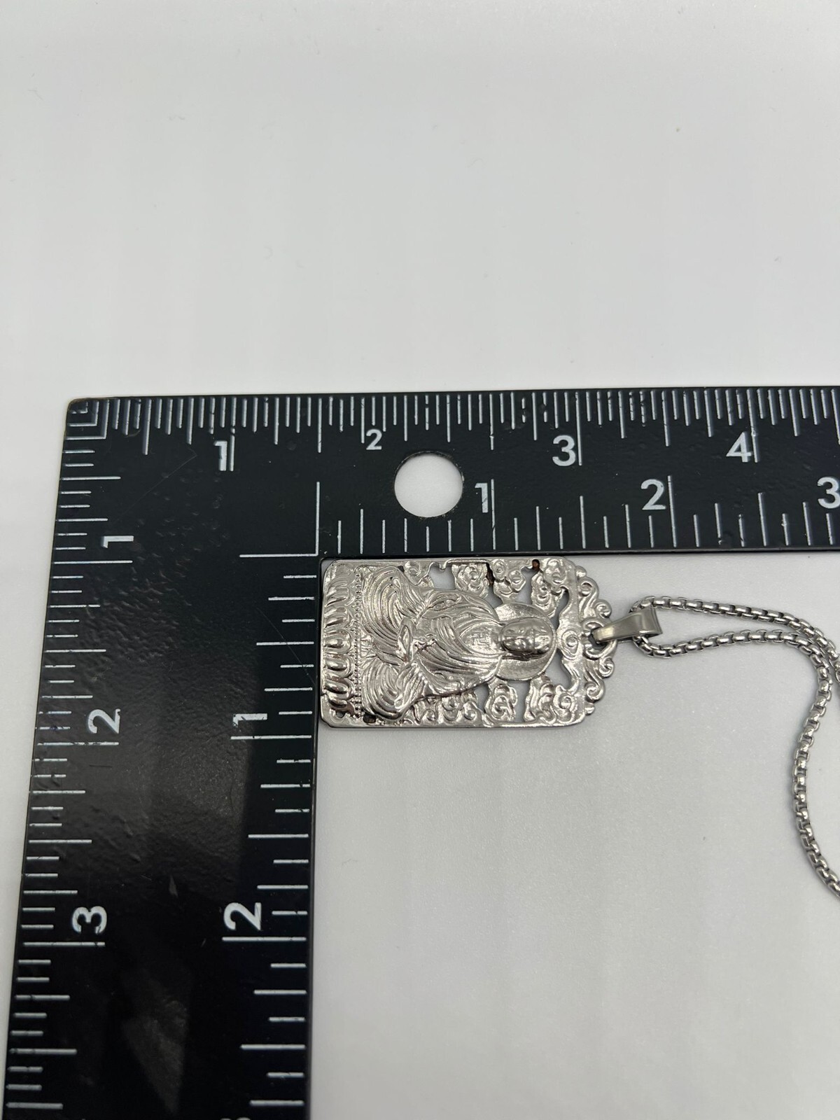 Stainless Steel Tibetan Big Buddha Pure Argentum Patron Saint Pendant