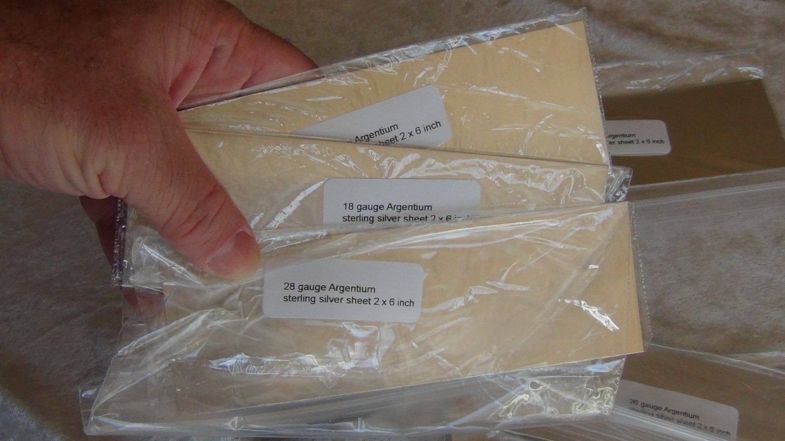 New Argentium 935 silver sheet metal 2 x 6 inch gauge 16 18 20 22 24 1/3 hard